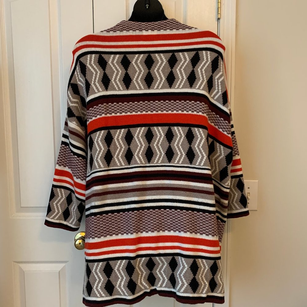 Geo Patterned Cocoon Cardigan - Picture 10 of 11
